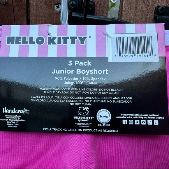 Hello Kitty 3 Pack Junior Boyshort - Picture 2 of 2